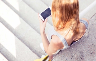 Girl using smartphone